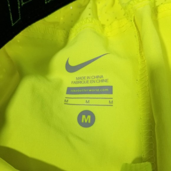 Nike Men's Athletic Shorts - Neon Yellow - Picture 5 of 7